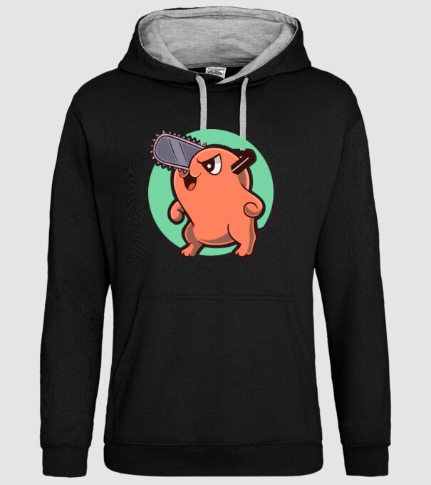 Pochita - ChainSawMan model negru pe tricou