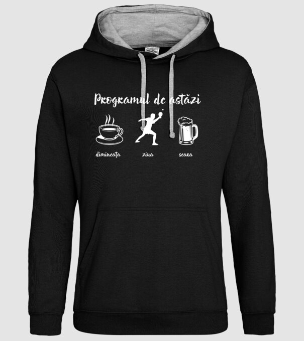 programul de astăzi: dimineața, ziua, seara model negru pe tricou