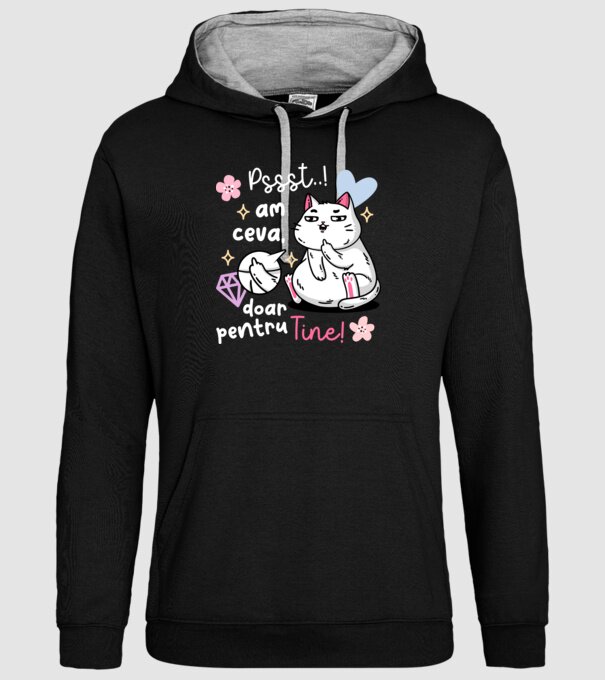 Pssst, am ceva doar pentru tine! model negru pe tricou
