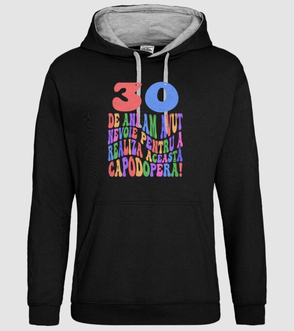 Realiza această capodoperă 30 model negru pe tricou