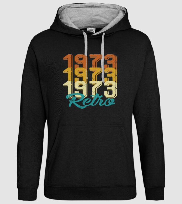 Retro 1973 model negru pe tricou