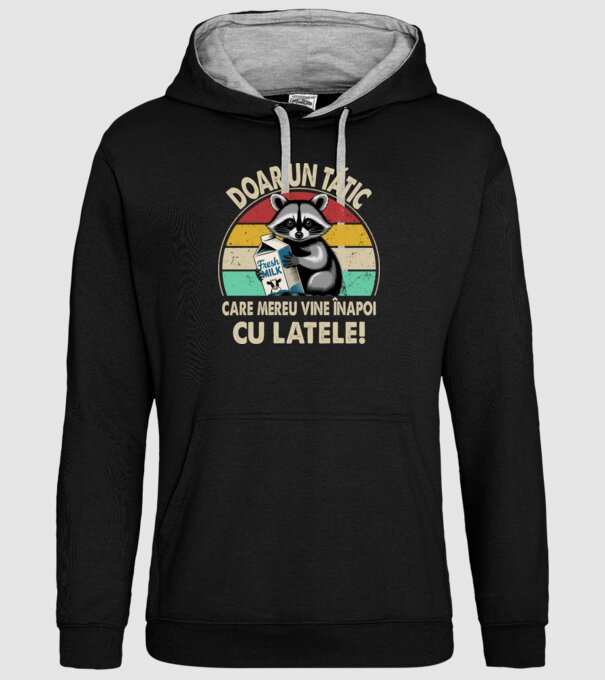 Retro Apa aki visszajött a tejjel RO model negru pe tricou