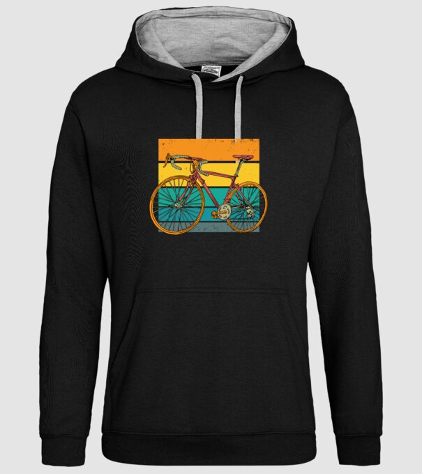 Retro bike model negru pe tricou