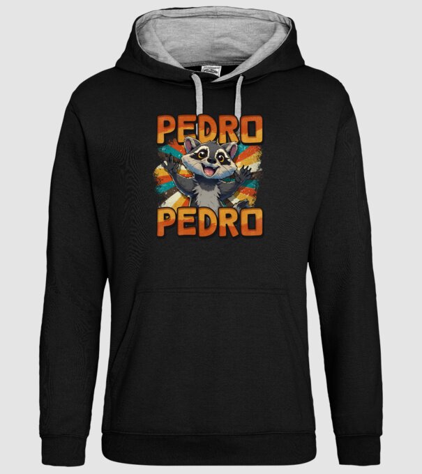 Retro Pedro model negru pe tricou