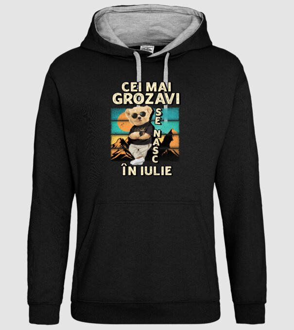 RETRO teddy IULIE model negru pe tricou