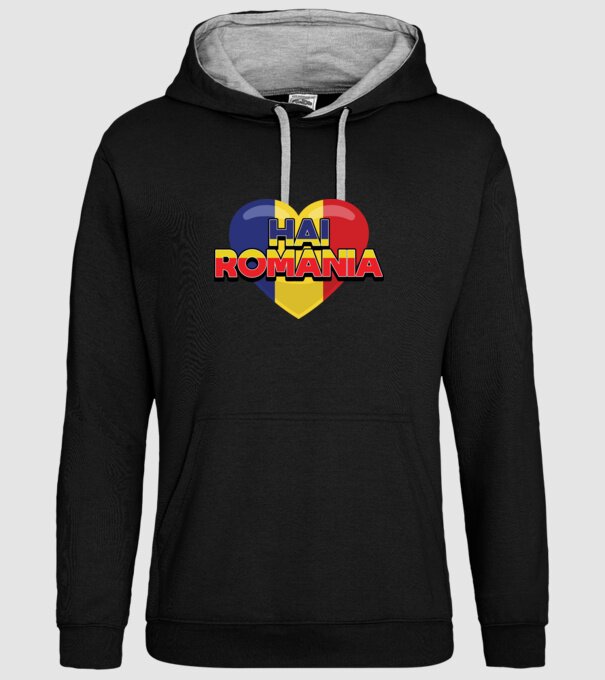 Romania heart model negru pe tricou
