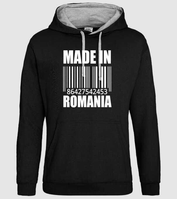 România made in model negru pe tricou