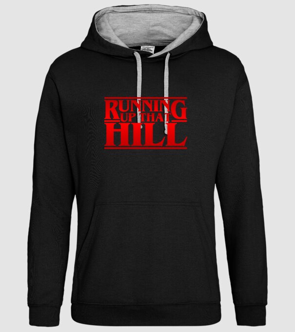 running up that hill model negru pe tricou