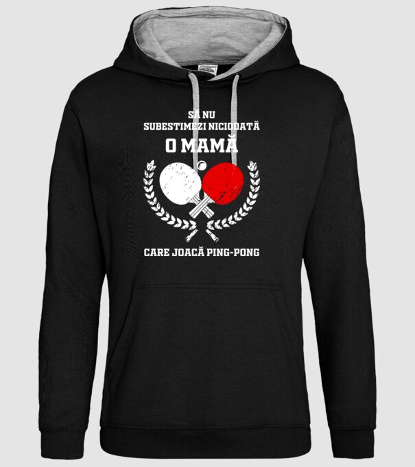 Să nu subestimezi niciodată o mamă care joacă ping-pong model negru pe tricou