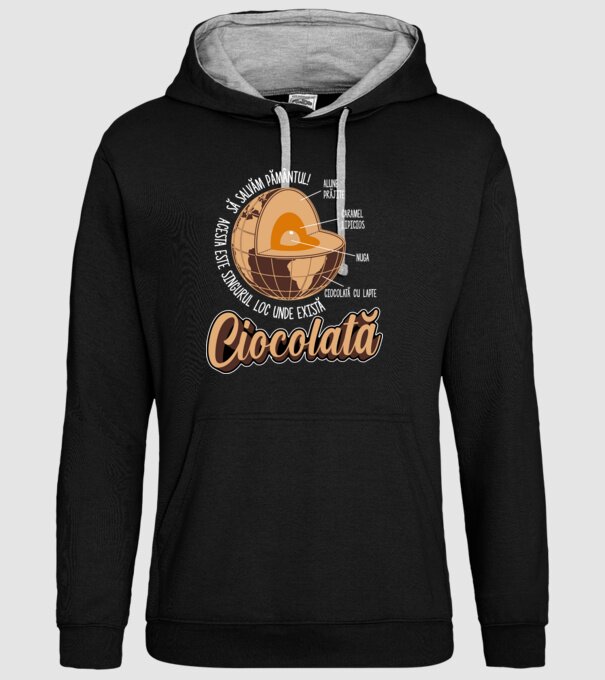 să salvăm Pământul! acesta este singurul loc unde există ciocolată - alune prăjite, caramel lipicios, nuga, ciocolată cu lapte model negru pe tricou