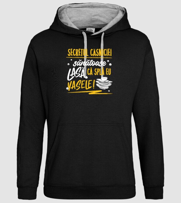 Secretul căsniciei sănătoase model negru pe tricou