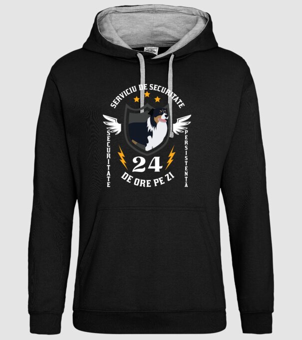 serviciu de securitate - securitate - persistență - 24 de ore pe zi model negru pe tricou