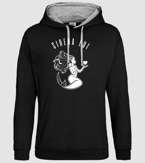 Sirena lui model negru pe tricou