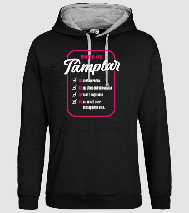 Soție de tâmplar: da, încă lucrează - t - da, încă e soțul meu - nu, nu există doar în imaginația mea model negru pe tricou