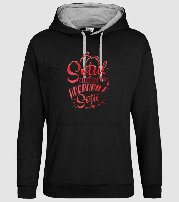 Soțul celei mai adorabile soții model negru pe tricou