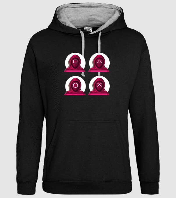 squid game characters model negru pe tricou