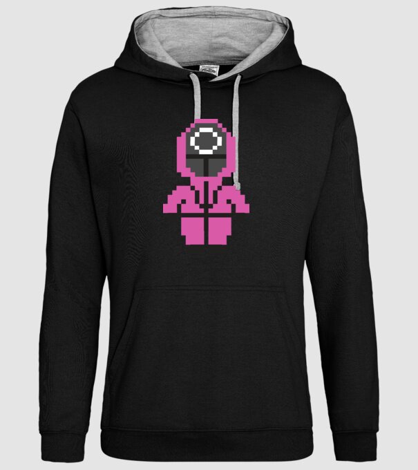 squid game pixel model negru pe tricou