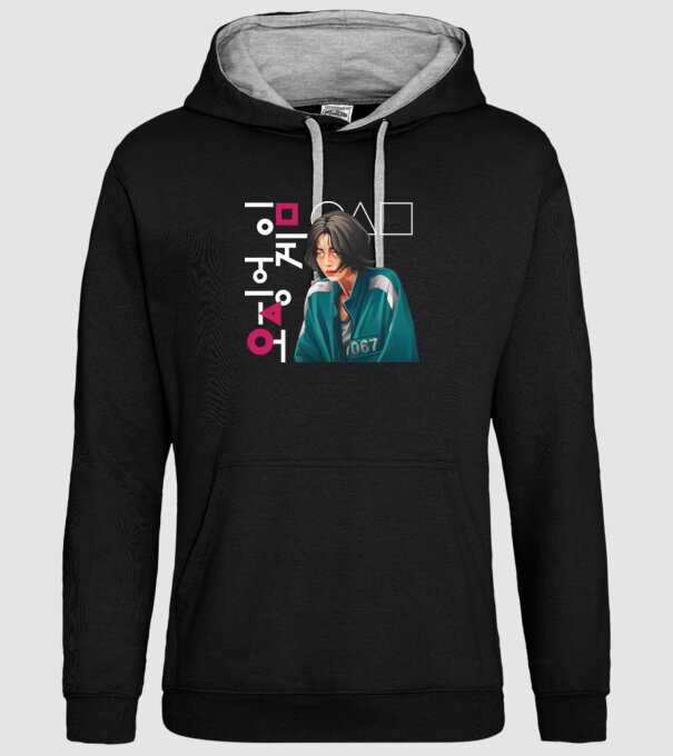 squid game player 067 model negru pe tricou