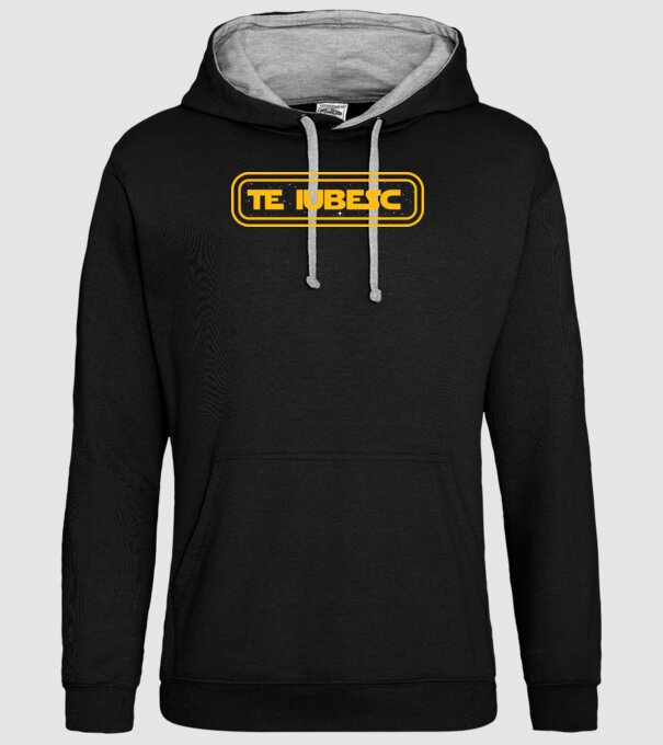 Starwars couple shirt model negru pe tricou