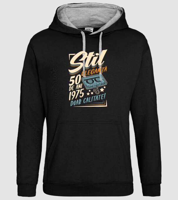 Stil eleganta 1975 model negru pe tricou