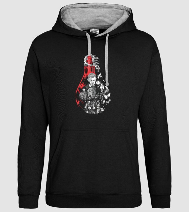 stranger things bulb model negru pe tricou