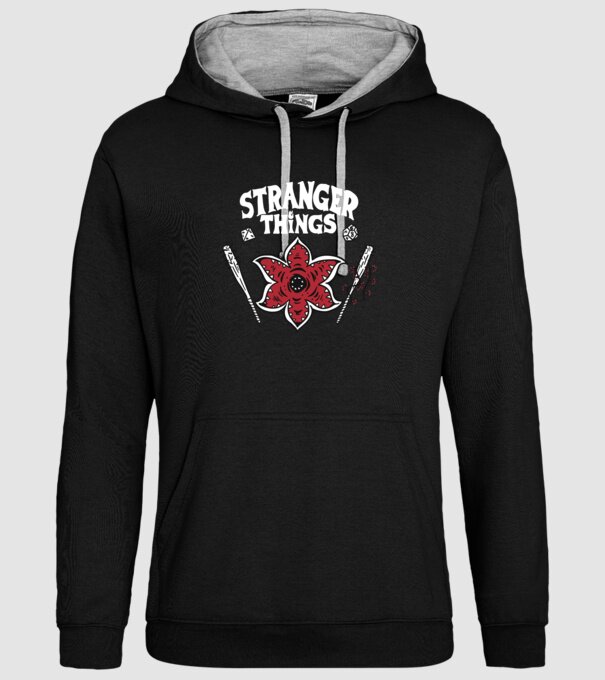 stranger things demogorgon head model negru pe tricou