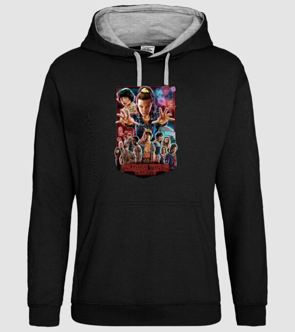 stranger things tribute poster model negru pe tricou