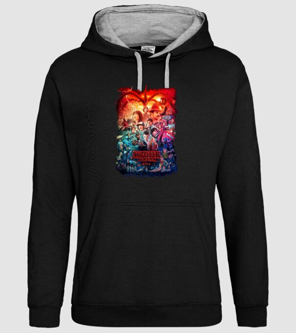 stranger things tribute poster2 model negru pe tricou