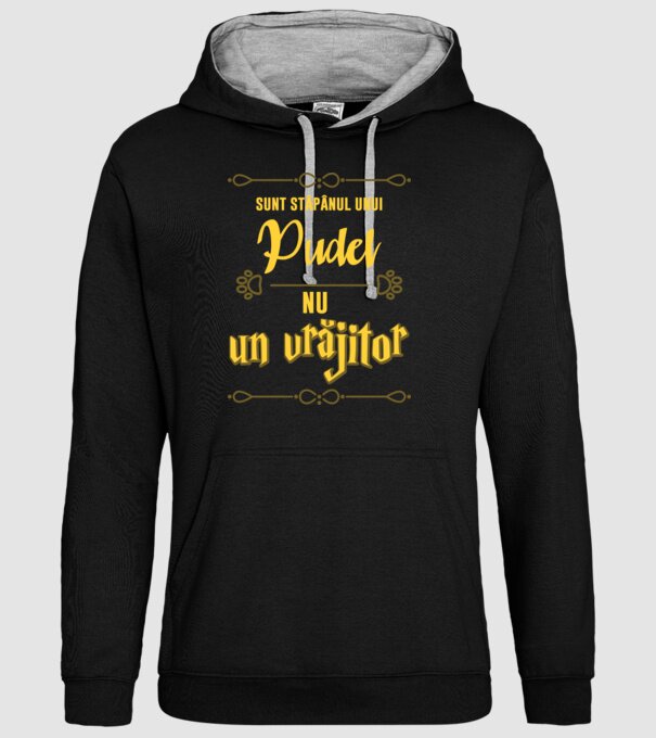 sunt stăpânul unui pudel, nu un vrăjitor model negru pe tricou