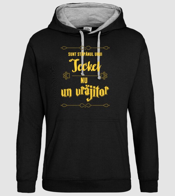 sunt stăpânul unui teckel, nu un vrăjitor model negru pe tricou