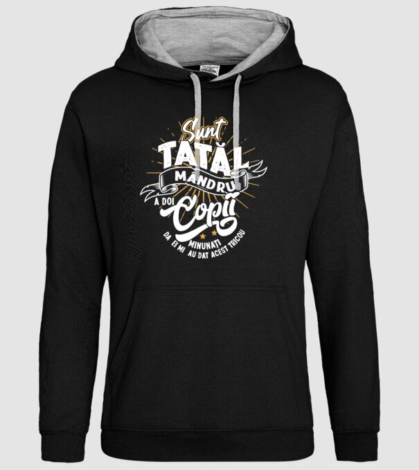 Sunt tatăl mândru a doi copii minunați - da, ei mi-au dat acest tricou model negru pe tricou