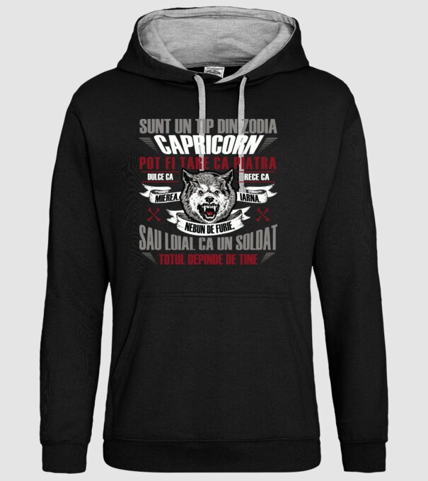Sunt un tip din zodia Capricorn model negru pe tricou
