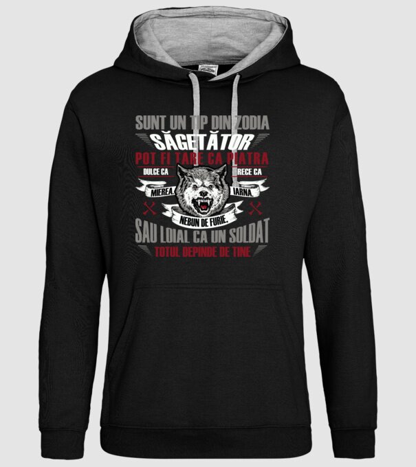 Sunt un tip din zodia Săgetător model negru pe tricou