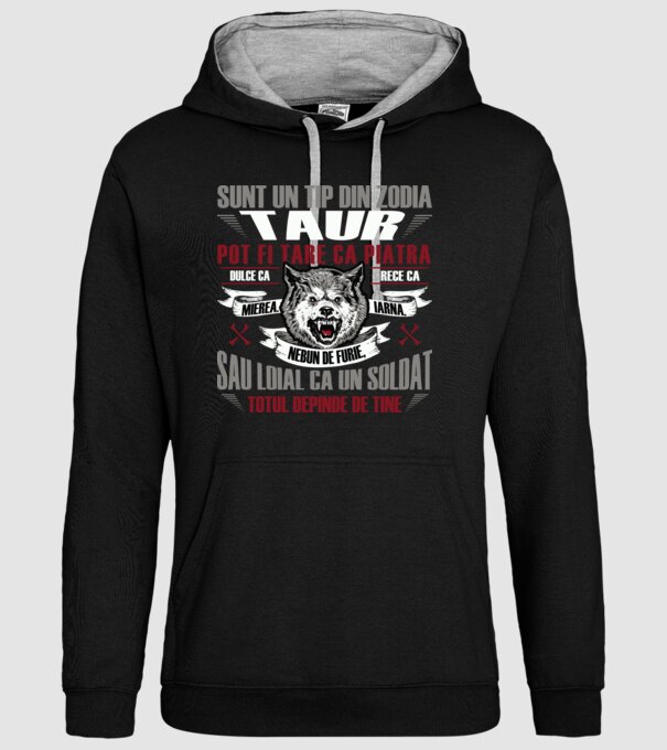 Sunt un tip din zodia Taur model negru pe tricou