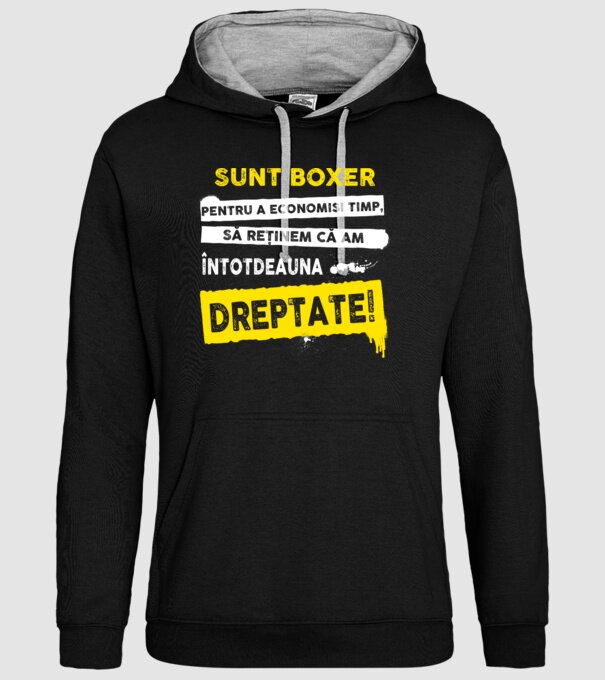 sunt boxer - pentru a economisi timp, să reținem că am întotdeauna dreptate model negru pe tricou