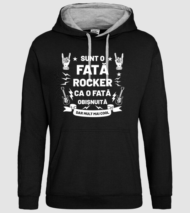 Sunt o fată rocker, ca o fată obișnuită, dar mult mai cool model negru pe tricou