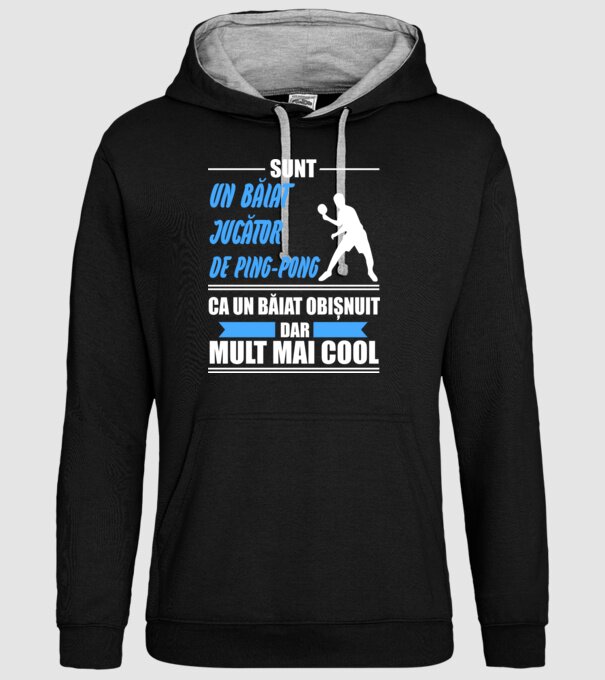 sunt un băiat jucător ping-pong, ca un băiat obișnuit, dar mult mai cool model negru pe tricou