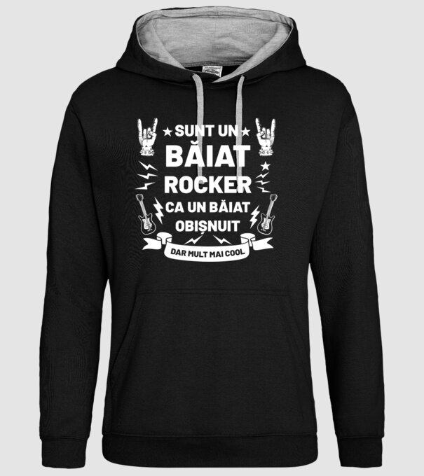 Sunt un băiat rocker, ca un băiat obișnuit, dar mult mai cool model negru pe tricou
