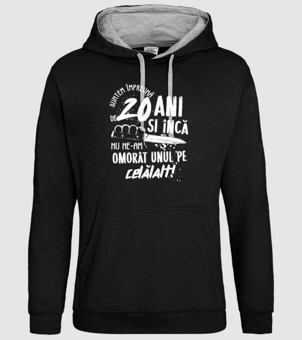 Suntem împreună de 20 ani model negru pe tricou