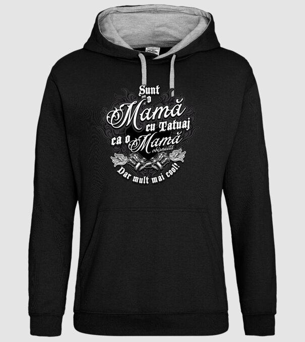 Sunt o mama cu tatuaj, ca o mama obișnuit, dar mult mai cool model negru pe tricou