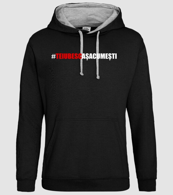 Te iubesc așa cum ești model negru pe tricou