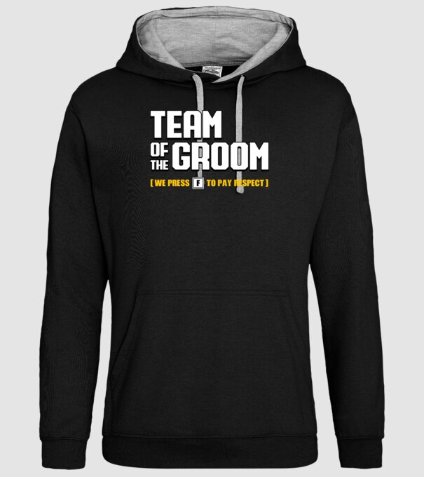 Team of the Groom model negru pe tricou