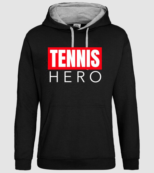 TENNIS HERO model negru pe tricou