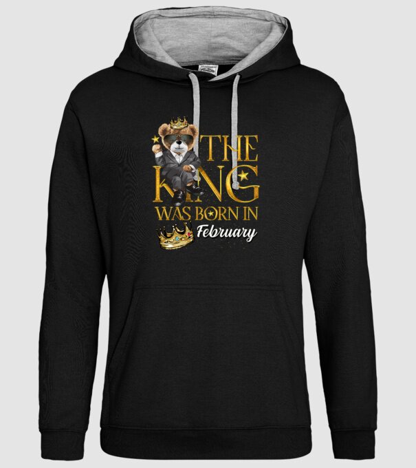 The king was born int FEBRUARY model negru pe tricou