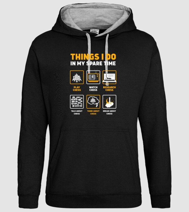 Things I do in my spare time model negru pe tricou