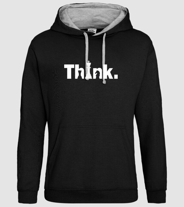 Think model negru pe tricou