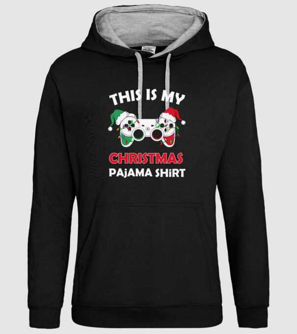 This is my christmas pajama model negru pe tricou