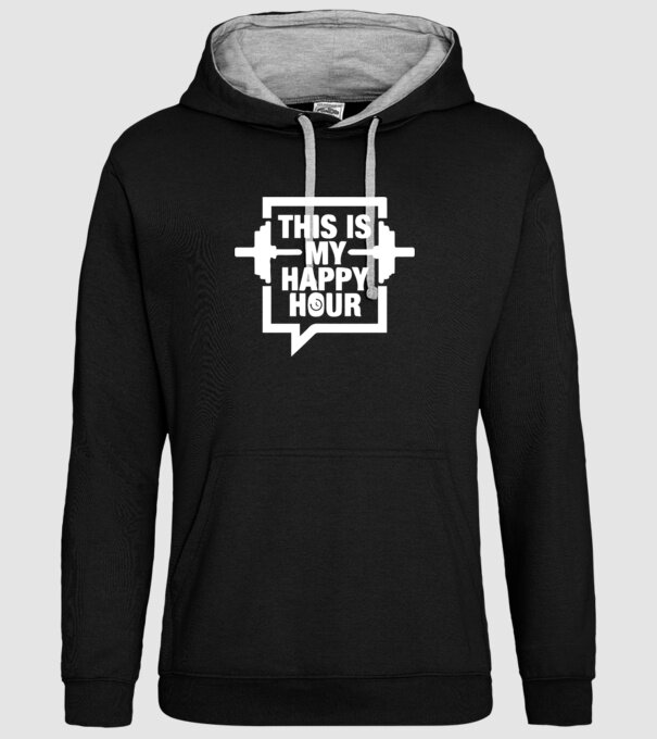 this is my happy hour model negru pe tricou