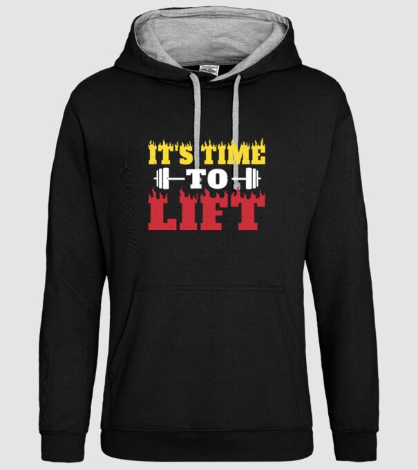 Time to lift model negru pe tricou