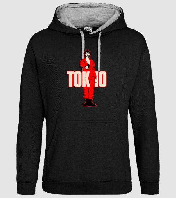 tokyo la casa de papel model negru pe tricou
